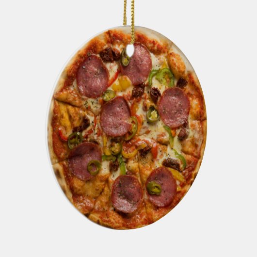 Personalisierte Oberste Pizza Keramik Ornament (Rechts)