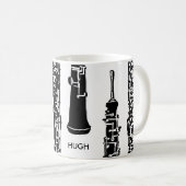 Personalisierte Oboe Kaffee-Tasse Kaffeetasse (VorderseiteRechts)