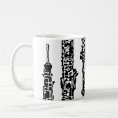 Personalisierte Oboe Kaffee-Tasse Kaffeetasse (Links)