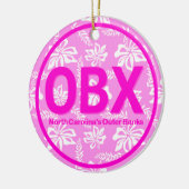 Personalisierte OBX Außenbänke NC Strand Pink Flor Keramik Ornament (Links)