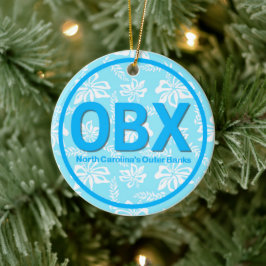 Personalisierte OBX Außenbanken Blaue Blume Weihna Keramik Ornament