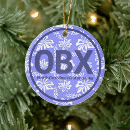 Personalisierte OBX-Außenbanken Lila Weihnachten Keramik Ornament