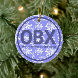 Personalisierte OBX-Außenbanken Lila Weihnachten Keramik Ornament