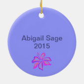 Personalisierte OBX-Außenbanken Lila Weihnachten Keramik Ornament (Hinten)