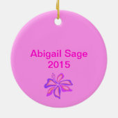 Personalisierte OBX Außenbanken Rosa Blume Weihnac Keramikornament (Hinten)
