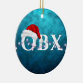 Personalisierte OBX-Weihnachtsmannmütze und Lichte Keramik Ornament (Rechts)