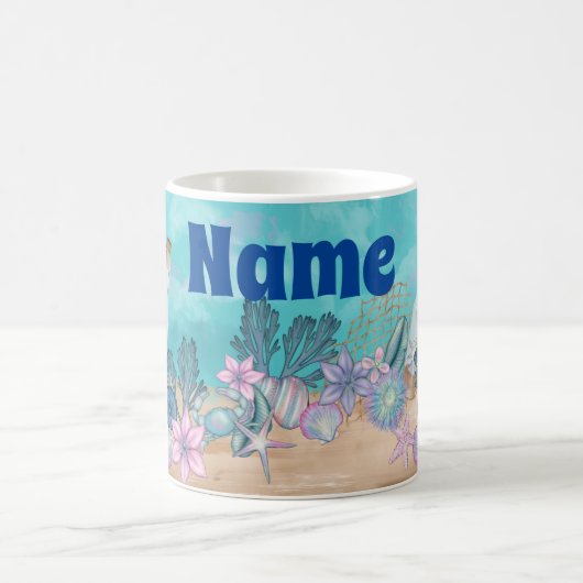 Personalisierte Ocean Beach Kaffee Tasse (Mittel)