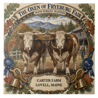 Personalisierte Ochsen von Fryeburg Fair Maine Fliese