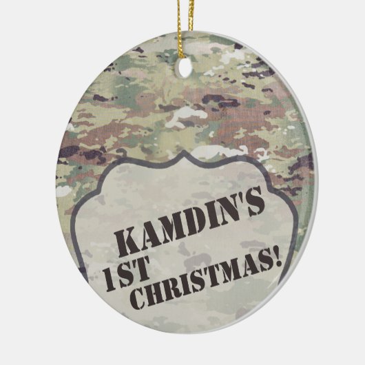 Personalisierte OCP-Camouflage der XMAS-Zierarmee Keramik Ornament (Links)