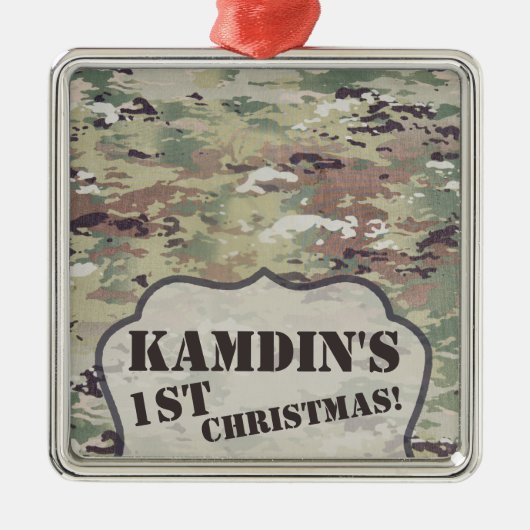 Personalisierte OCP-Camouflage der XMAS-Zierarmee Ornament Aus Metall (Vorne)