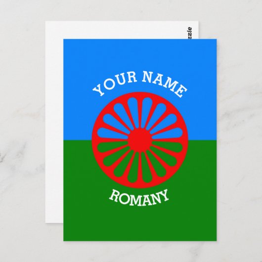 Personalisierte Offizielle Romany Sinti und Roma-R Postkarte (Vorne/Hinten)