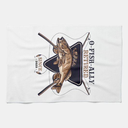 Personalisierte Ofishalalmüde Funny Retirement Geschirrtuch (Horizontal)