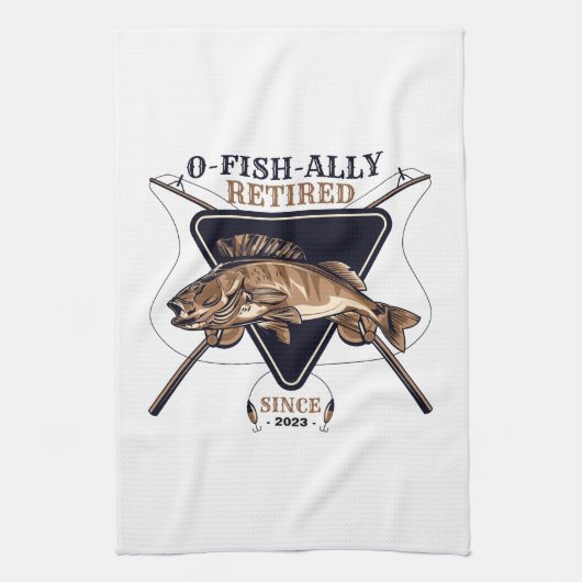 Personalisierte Ofishalalmüde Funny Retirement Geschirrtuch (Vertikal)