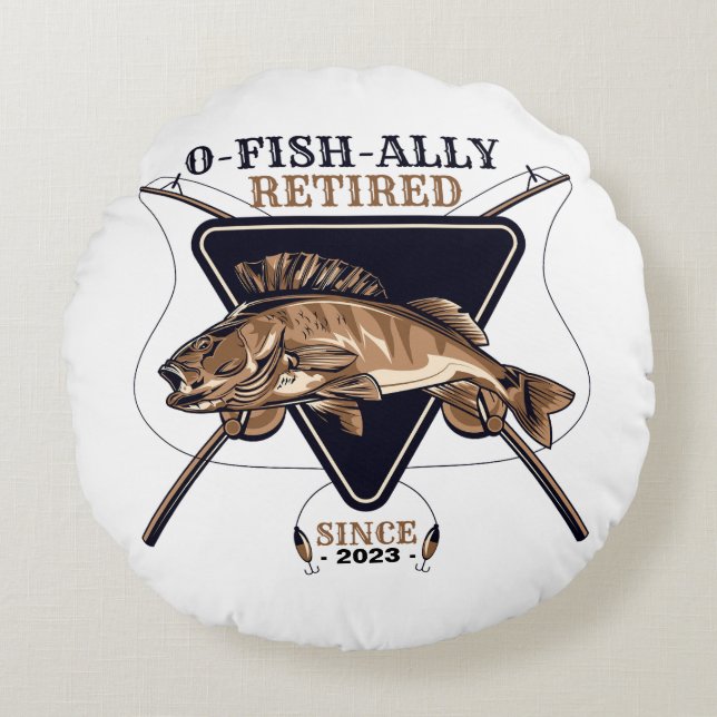 Personalisierte Ofishalalmüde Funny Retirement Rundes Kissen (Vorderseite)