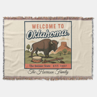 Personalisierte Oklahoma-Wurfdecke Decke