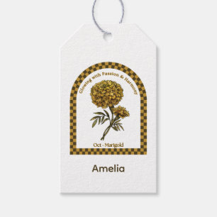 Personalisierte Oktober-Geburtsmonatsblume Geschenkanhänger