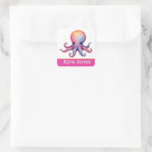 Personalisierte Oktopuskleber bunt Quadratischer Aufkleber (Tasche)