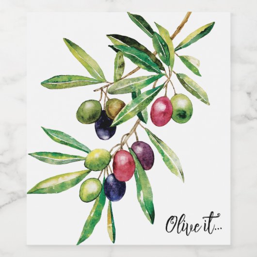 Personalisierte Olive Branch Weinetikett (Einzelnes Label)