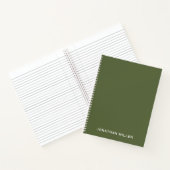 Personalisierte Olive Green Classic Typografie Notizblock (Innenseite)