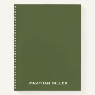 Personalisierte Olive Green Classic Typografie Notizblock