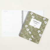 Personalisierte Olive Green Floral Minimalistisch Planer (Anzeige)