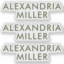 Personalisierte Olive Green Monogram Laptop-Aufkle Aufkleber