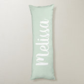 Personalisierte Oliven-Streifen Seitenschläferkissen (Rückseite (Vertikal))