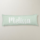 Personalisierte Oliven-Streifen Seitenschläferkissen (Rückseite)