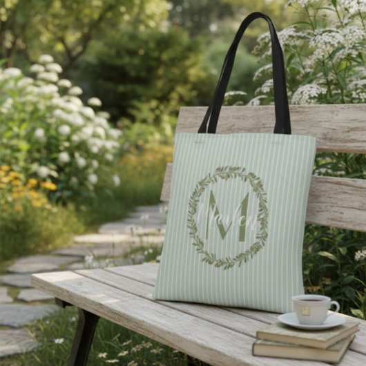 Personalisierte Olivenkranz-Monogramm-Tasche Tasche