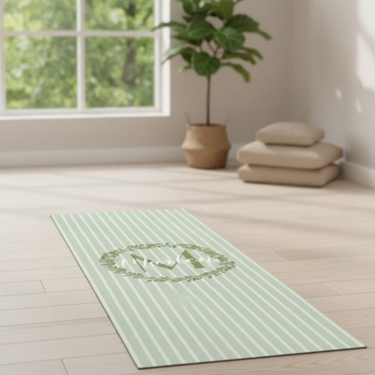 Personalisierte Olivenkranz-Monogramm Yogamatte
