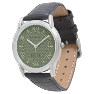 Personalisierte olivgrünes armbanduhr