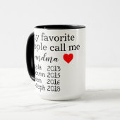 personalisierte Oma/Anana-Tasse mit Namen Tasse (Vorderseite Links)