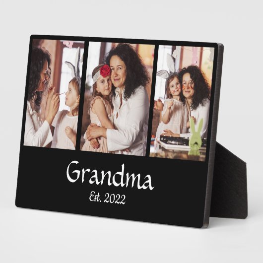 Personalisierte Oma Established 3-Foto-Collage Fotoplatte (Seite)