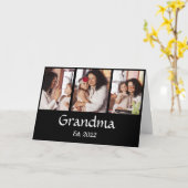 Personalisierte Oma Established 3-Foto-Collage Karte (Gelbe Blume)