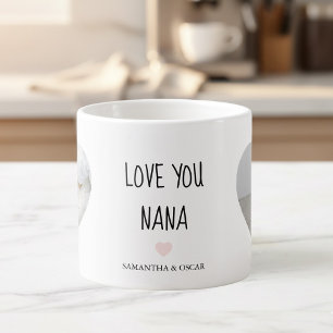 Personalisierte Oma mit Fotos Lieb dich Oma Espressotasse