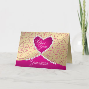 Personalisierte Oma Pearls Valentine Card Feiertagskarte
