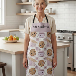 Personalisierte Oma-Schürze Kawaii Cookie Gingham Schürze
