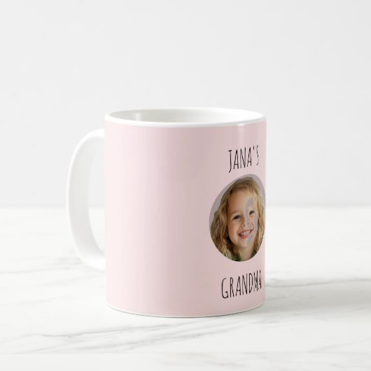 Personalisierte Oma-Tasse mit dem Foto von Großkin Kaffeetasse (Vorderseite Links)