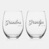 Personalisierte Oma und Opa Weinglas Ohne Stiel (Rückseite)