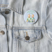 Personalisierte Oma zu Twins Baby Dusche Button (Beispiel)