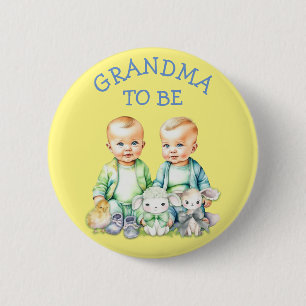 Personalisierte Oma zu Twins Baby Dusche Button