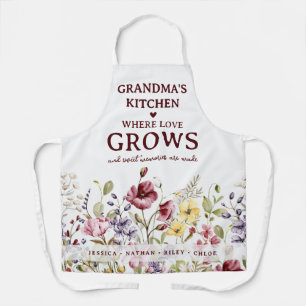 Personalisierte Omas Küche Wildblumen Backen Schürze