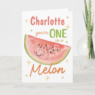 Personalisierte One in a Melon Wassermelonen-Karte Karte