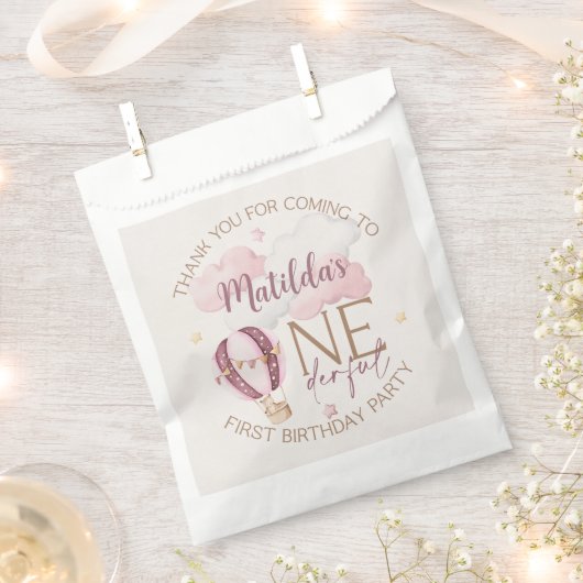 Personalisierte ONEderful First Birthday Gefälligk Geschenktütchen (Ausgeschnitten)