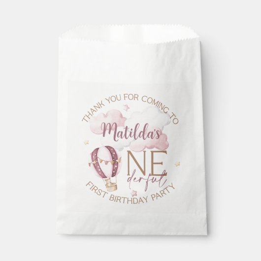 Personalisierte ONEderful First Birthday Gefälligk Geschenktütchen (Vorderseite)