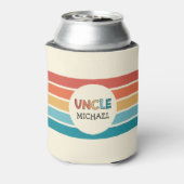 Personalisierte Onkel-Retrostreifen Dosenkühler (Kanne Rückseite)