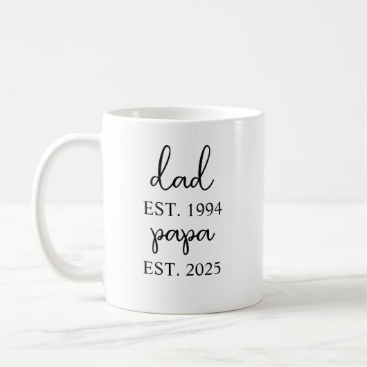 Personalisierte Opa-Tasse - Est 2025-Geschenk - ne Kaffeetasse (Links)