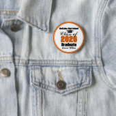 Personalisierte Orange-Abschlussfeier der Klasse 2 Button (Beispiel)