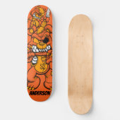 Personalisierte Orange Attack Teddies auf der Skat Skateboard (Vorderseite)