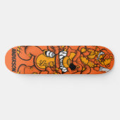Personalisierte Orange Attack Teddies auf der Skat Skateboard (Horizontal)